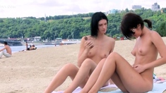 Amateur nudist teen spreads her legs