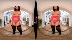 BBW Kylie K shows you her sultry red lingerie