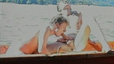Two beautiful European gay studs indulge in wild anal sex on a boat