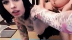 Tattoo Bitch sucking dick - from leakedamateurcams . com
