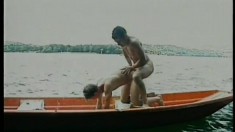 Euro gays suck dick and hump some ass while out on their boat